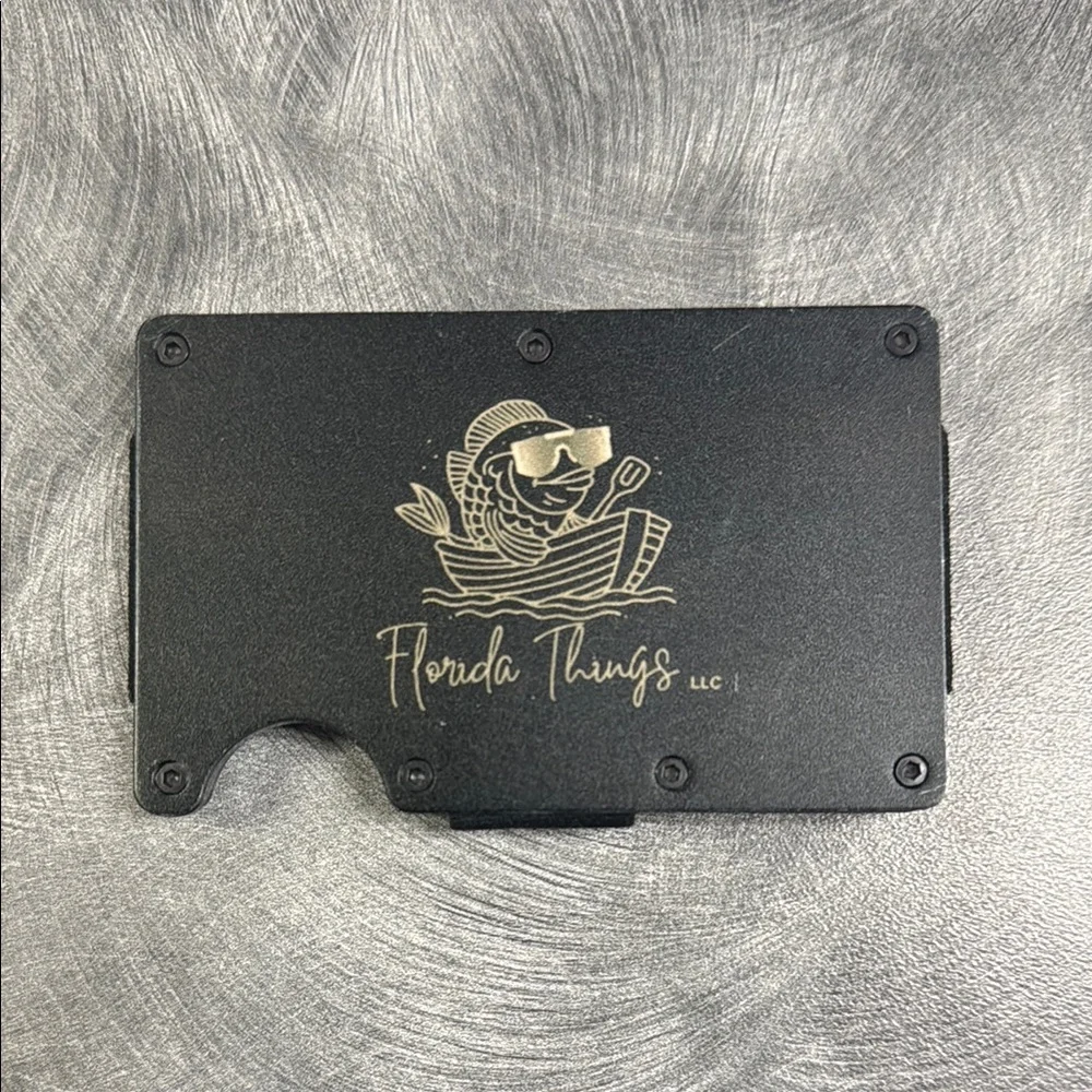 Florida Things black Metal Wallet RFID
